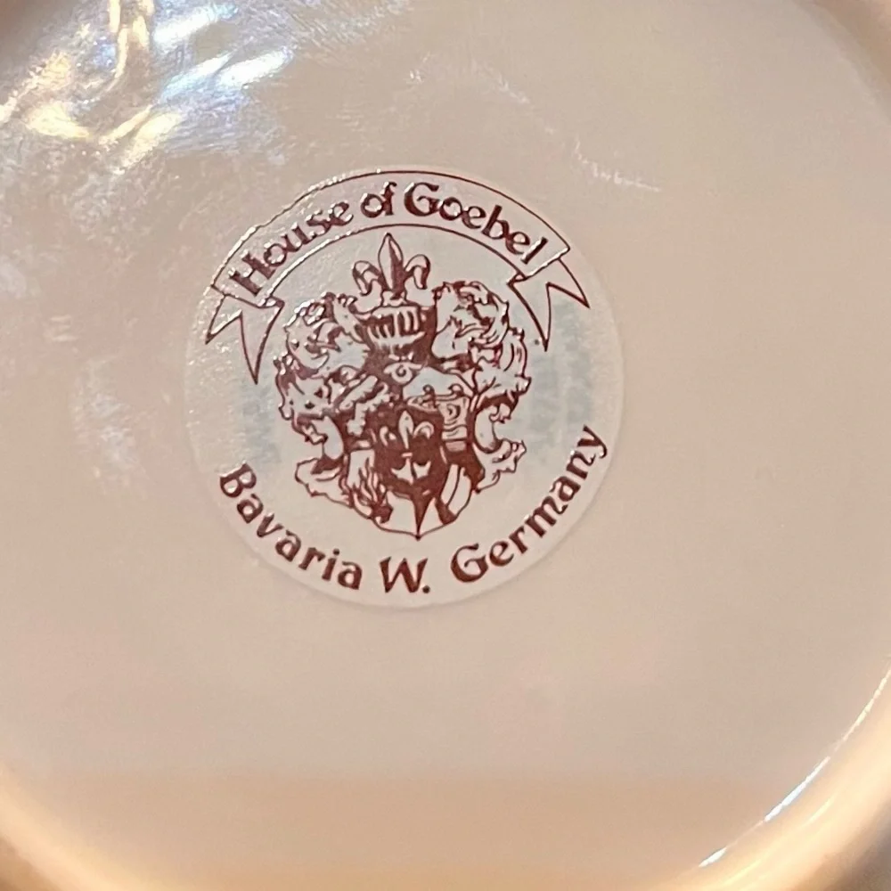 House of Goebel Bavaria West Germany Vintage Floral Teacup Saucer Set Poppy Leaf